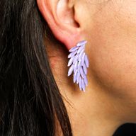 Boucles d’Oreilles Lavande - Verre Vintage - Ailes d’Ange