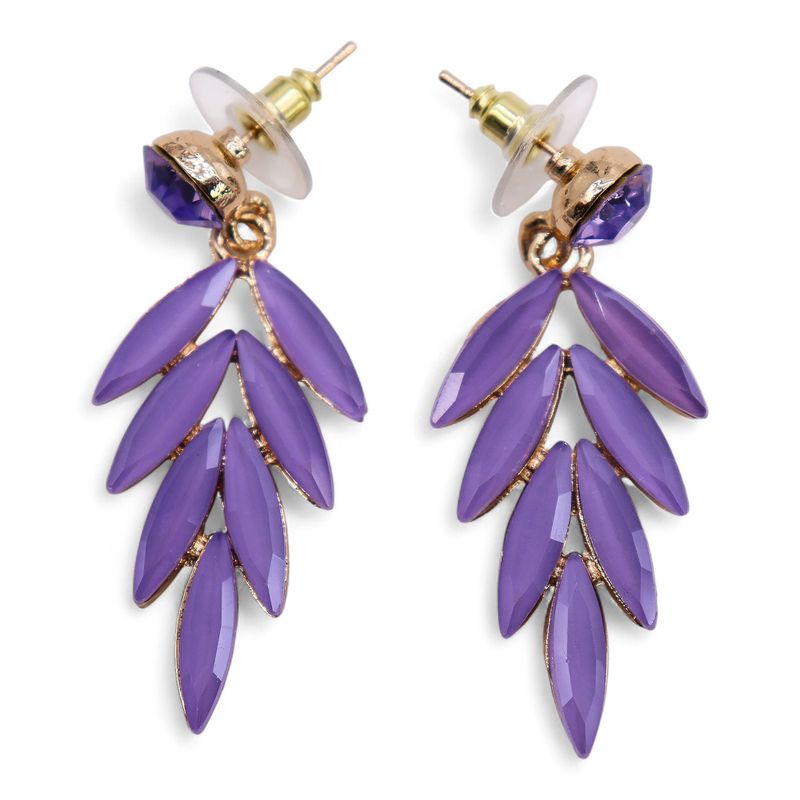 Boucles d’Oreilles Lavande - Verre Vintage - Fées