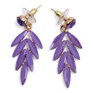 Boucles d’Oreilles Lavande - Verre Vintage - Fées