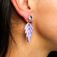 Boucles d’Oreilles Lavande - Verre Vintage - Fées