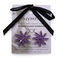 Boucles d’Oreilles Lavande - Verre Vintage - Fleurs