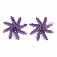 Boucles d’Oreilles Lavande - Verre Vintage - Fleurs