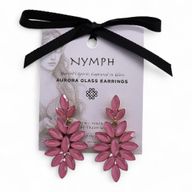 Boucles d’Oreilles Quartz Rose - Verre Vintage - Longues Gouttes