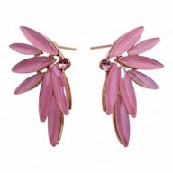 Boucles d’Oreilles Quartz Rose - Verre Vintage - Fées