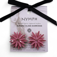 Boucles d’Oreilles Quartz Rose - Verre Vintage - Fleurs