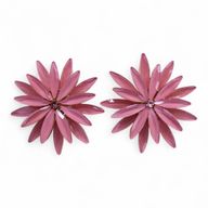 Boucles d’Oreilles Quartz Rose - Verre Vintage - Fleurs