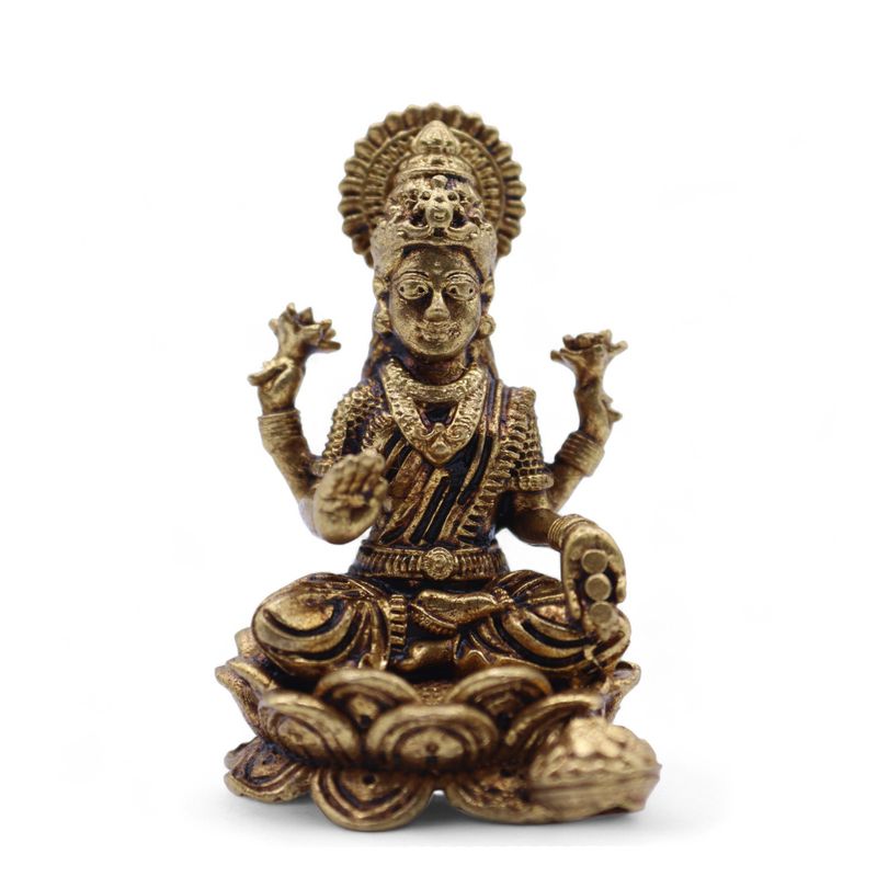 Dieux Miniatures En Laiton – Lakshmi (22 G) – 37 Mm