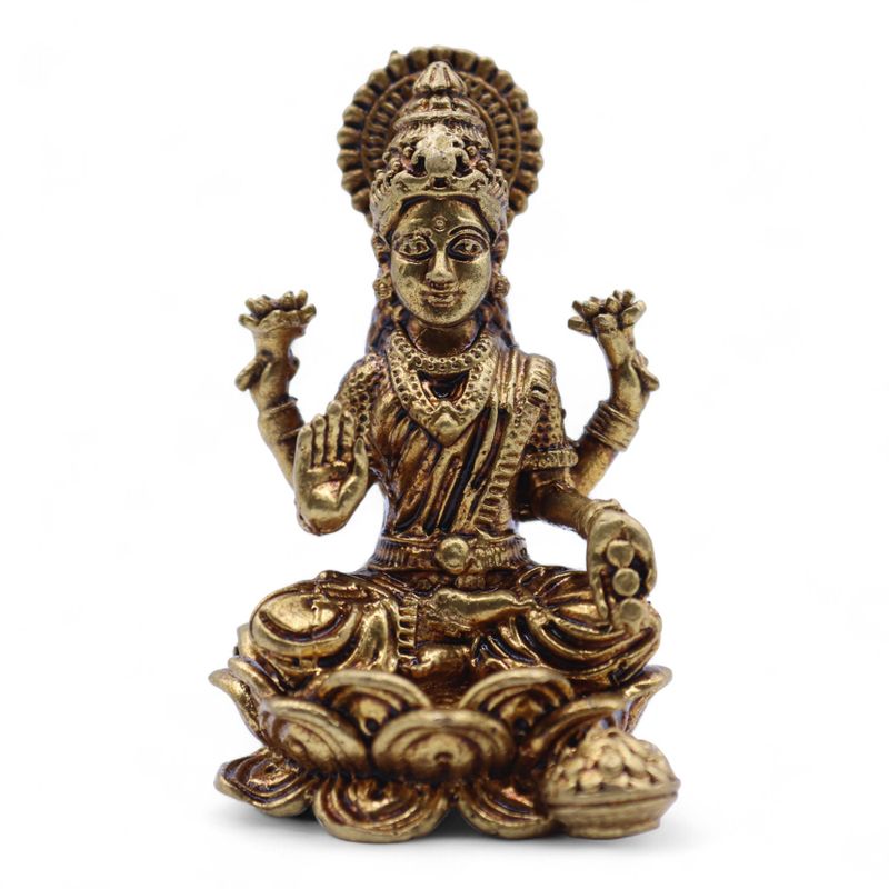 Dieux Miniatures En Laiton – Lakshmi (52 G) – 49 Mm