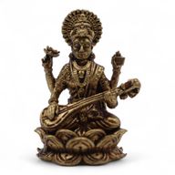 Dieux Miniatures En Laiton – Saraswati (52 G) – 49 Mm
