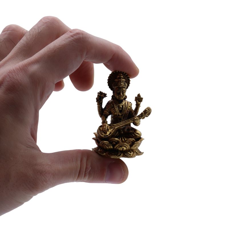 Dieux Miniatures En Laiton – Saraswati (52 G) – 49 Mm