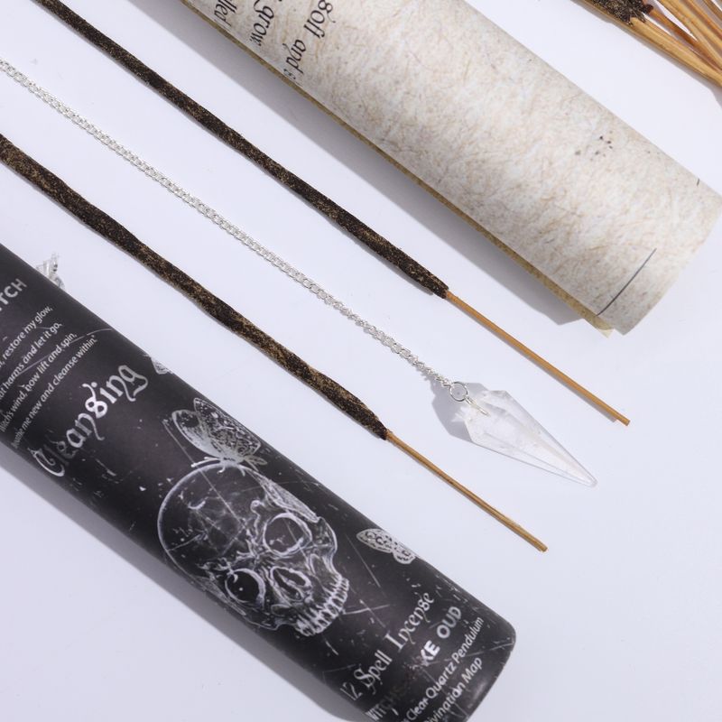 Encens de Sort de Sorcière Ancien - Purification - Pendule en Cristal de Roche