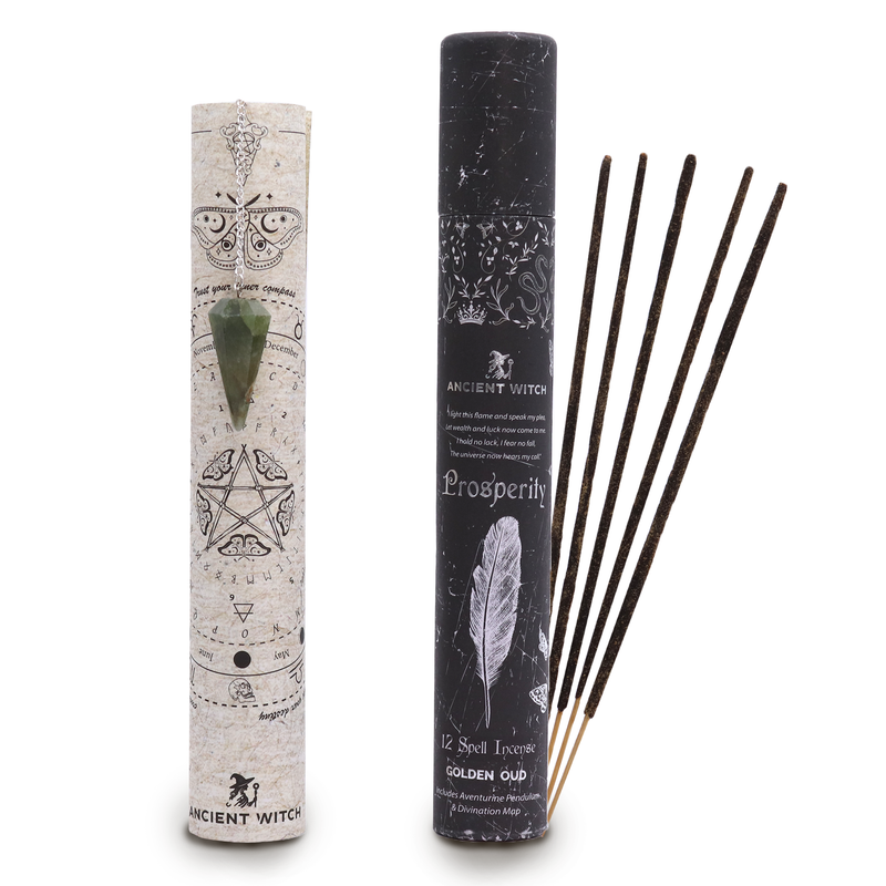 Encens de Sort de Sorcière Ancien - Prospérité - Pendule en Aventurine