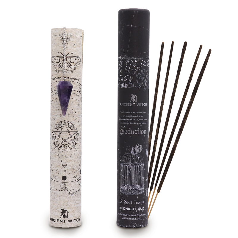 Encens de Sort de Sorcière Ancien - Séduction - Pendule en Améthyste