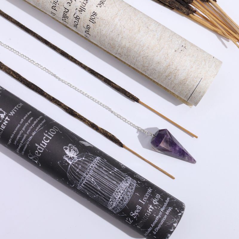 Encens de Sort de Sorcière Ancien - Séduction - Pendule en Améthyste