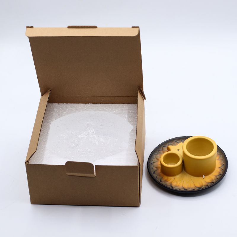 Porte-Encens et Supports en Céramique pour Palo Santo - Mandala - Sable et Gris