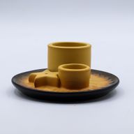Porte-Encens et Supports en Céramique pour Palo Santo - Mandala - Sable et Gris
