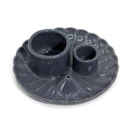 Porte-Encens et Supports en Céramique pour Palo Santo - Fleur de Lotus - Gris Brillant