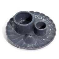 Porte-Encens et Supports en Céramique pour Palo Santo - Fleur de Lotus - Gris Brillant
