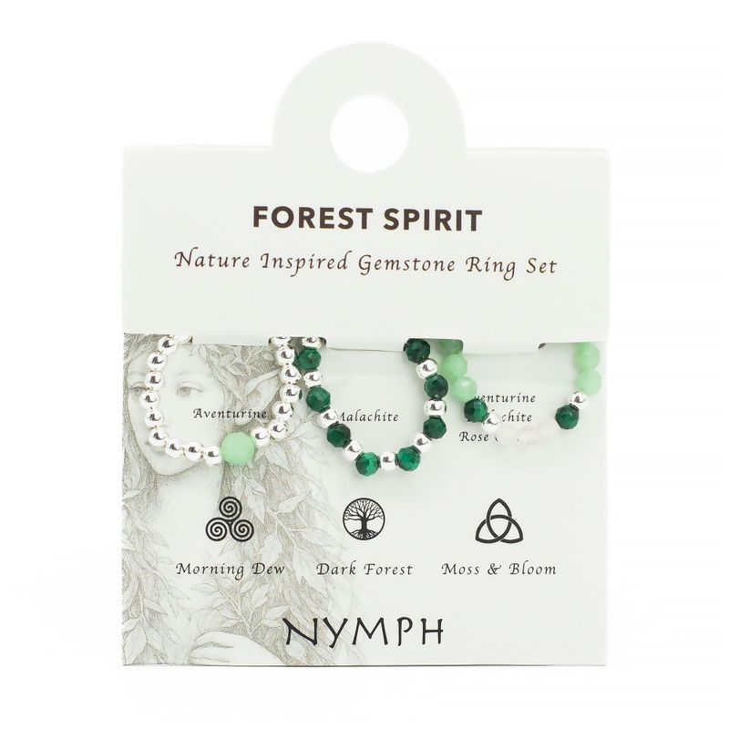 Ensemble de bagues en pierres précieuses - Esprit de Nymphe - Esprit de la Forêt