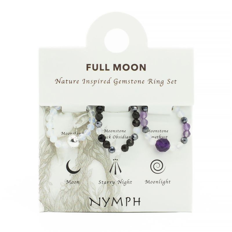 Coffret de Bagues Nymph en Pierre Précieuse – Pleine Lune