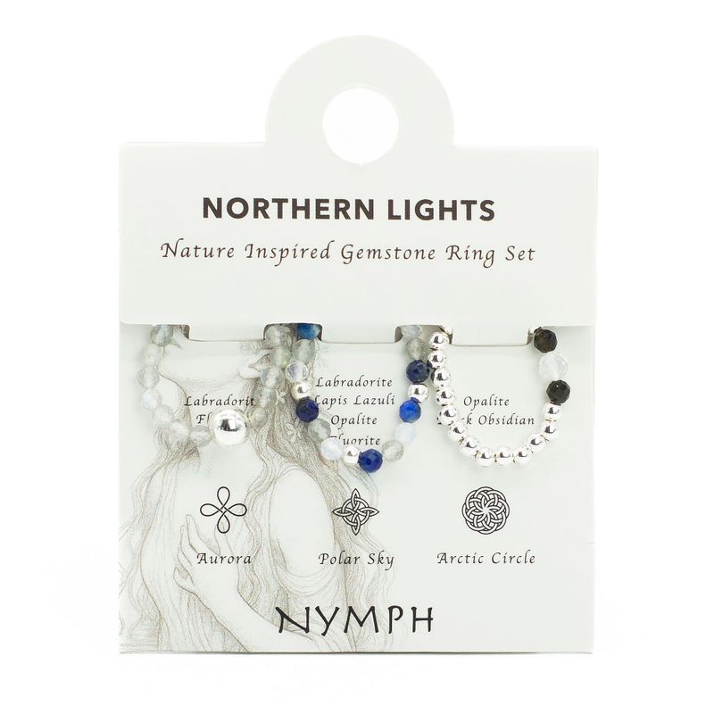 Coffret de Bagues Nymph en Pierre Précieuse – Aurores Boréales