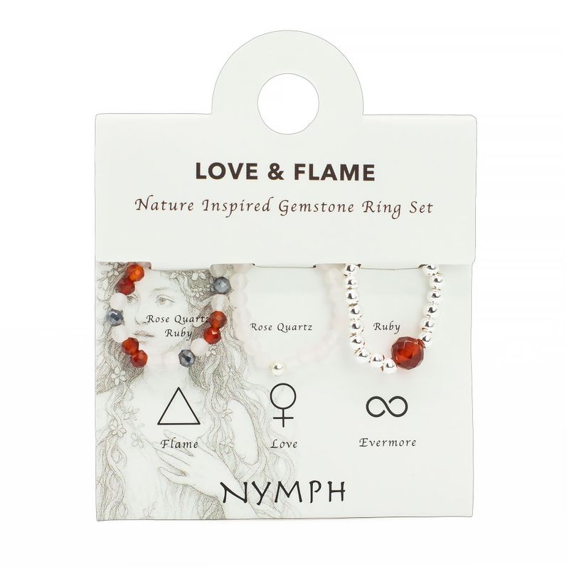 Coffret de Bagues Nymph en Pierre Précieuse – Amour & Flamme