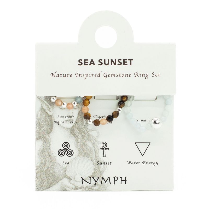 Coffret de Bagues Nymph en Pierre Précieuse – Coucher de Soleil Marin