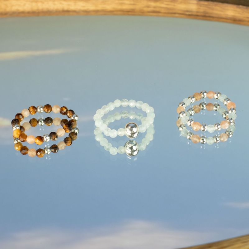 Coffret de Bagues Nymph en Pierre Précieuse – Coucher de Soleil Marin