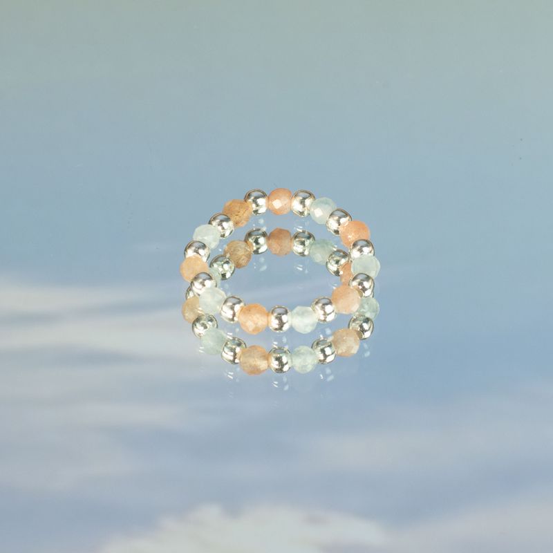 Coffret de Bagues Nymph en Pierre Précieuse – Coucher de Soleil Marin