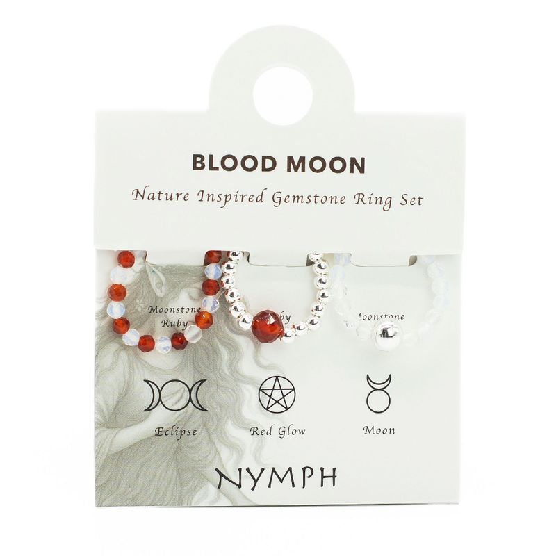 Coffret de Bagues Nymph en Pierre Précieuse – Lune de Sang