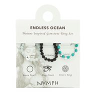 Coffret de Bagues Nymph en Pierre Précieuse – Océan Infini