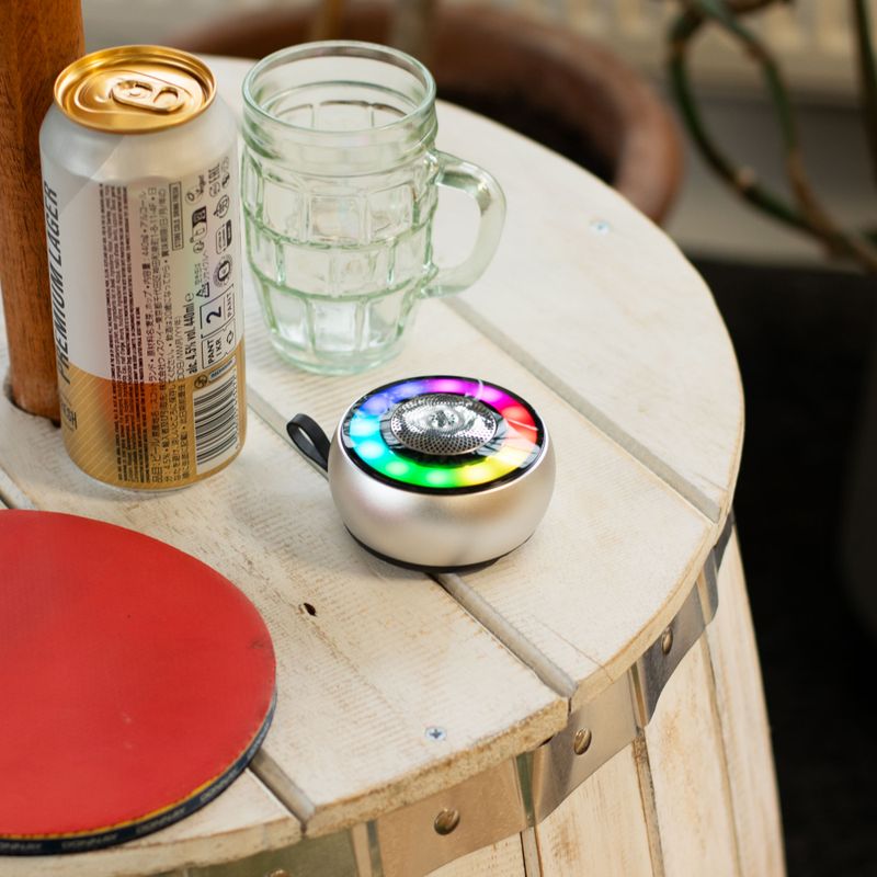 Mini Enceinte Effet Lumière Mandela – Argent