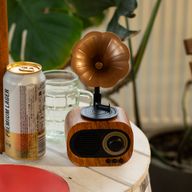 Haut-parleur rétro mini gramophone - Bluetooth et radio FM