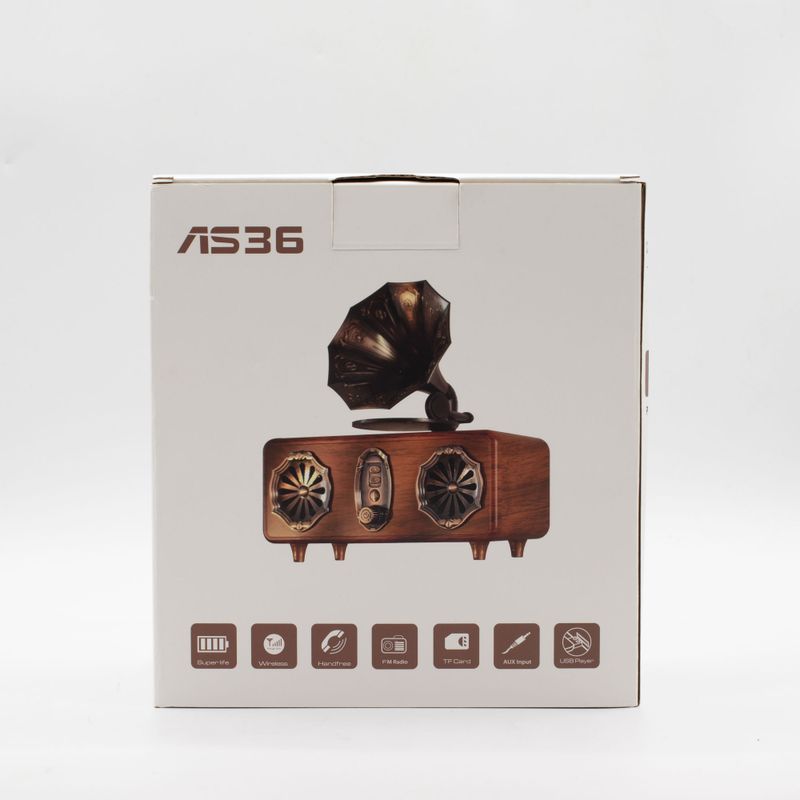 Enceinte Gramophone Mini Double Rétro – Bluetooth – 5,4 W x 2