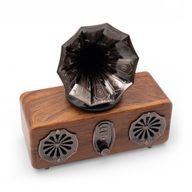 Enceinte Gramophone Mini Double Rétro – Bluetooth – 5,4 W x 2