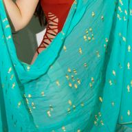 Sari Nomade Collection On the Med - Paréo - Turquoise & Or - Motif Poisson