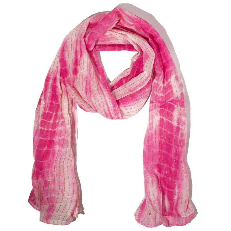 Nomad Sari  - Foulard d'Été - 180x50cm - Brillance Festive - Rose