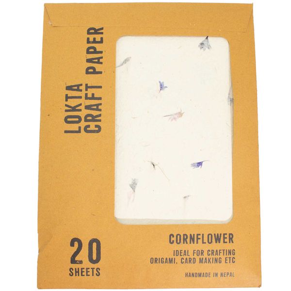 Papier d’Artisanat Lokta A4 (pack de 20 feuilles) – Bleuet