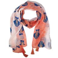 Nomad Sari  - Foulard d'Été-  180x50cm - Aqua Fish - Coral