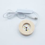 Socles LED Ronds en Bois 6 cm – USB – Blanc Froid/Chaud/Blanc Naturel
