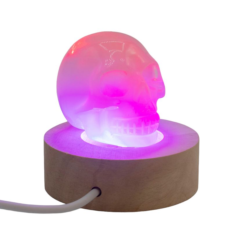Socles LED Ronds en Bois 6 cm – USB – Multicolore