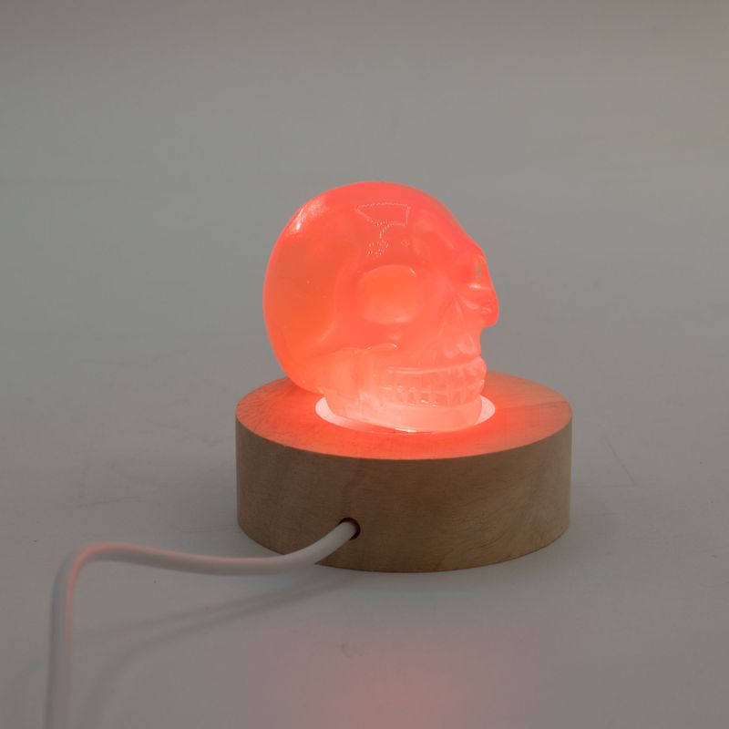 Socles LED Ronds en Bois 6 cm – USB – Multicolore