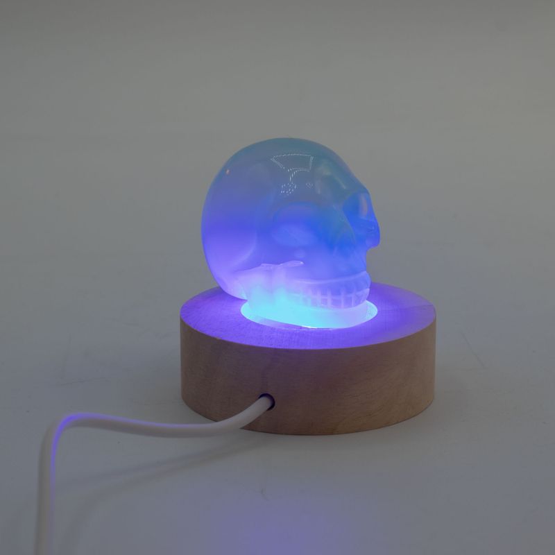 Socles LED Ronds en Bois 6 cm – USB – Multicolore