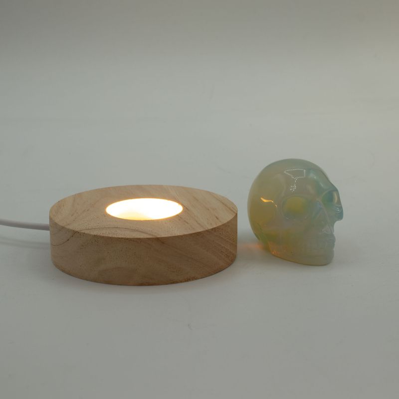 Socles LED Ronds en Bois 8 cm – USB – Blanc Froid/Chaud/Blanc Naturel