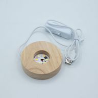Socles LED Ronds en Bois 8 cm – USB – Blanc Froid/Chaud/Blanc Naturel