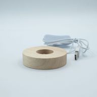 Socles LED Ronds en Bois 8 cm – USB – Multicolore