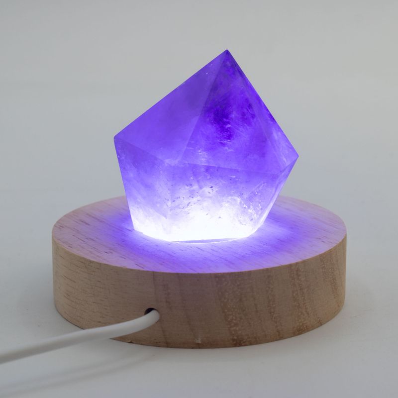 Socles LED Ronds en Bois 8 cm – USB – Multicolore