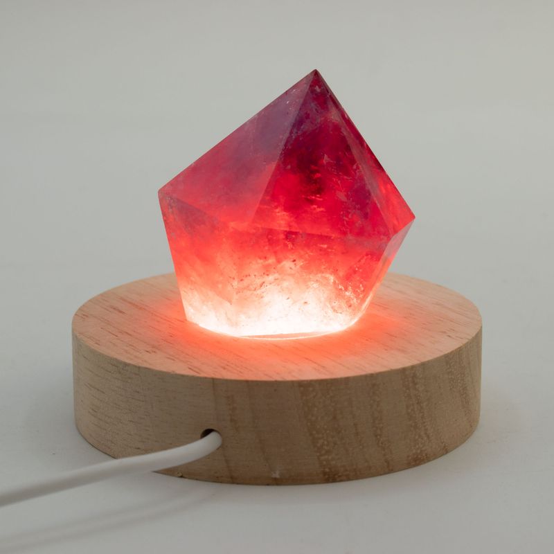 Socles LED Ronds en Bois 8 cm – USB – Multicolore