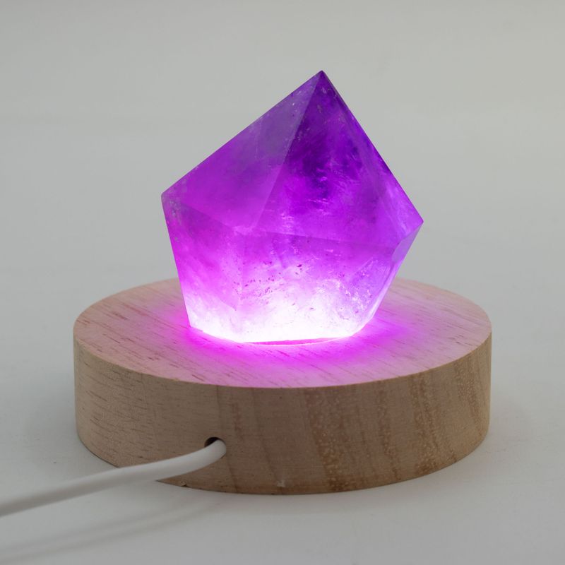 Socles LED Ronds en Bois 8 cm – USB – Multicolore