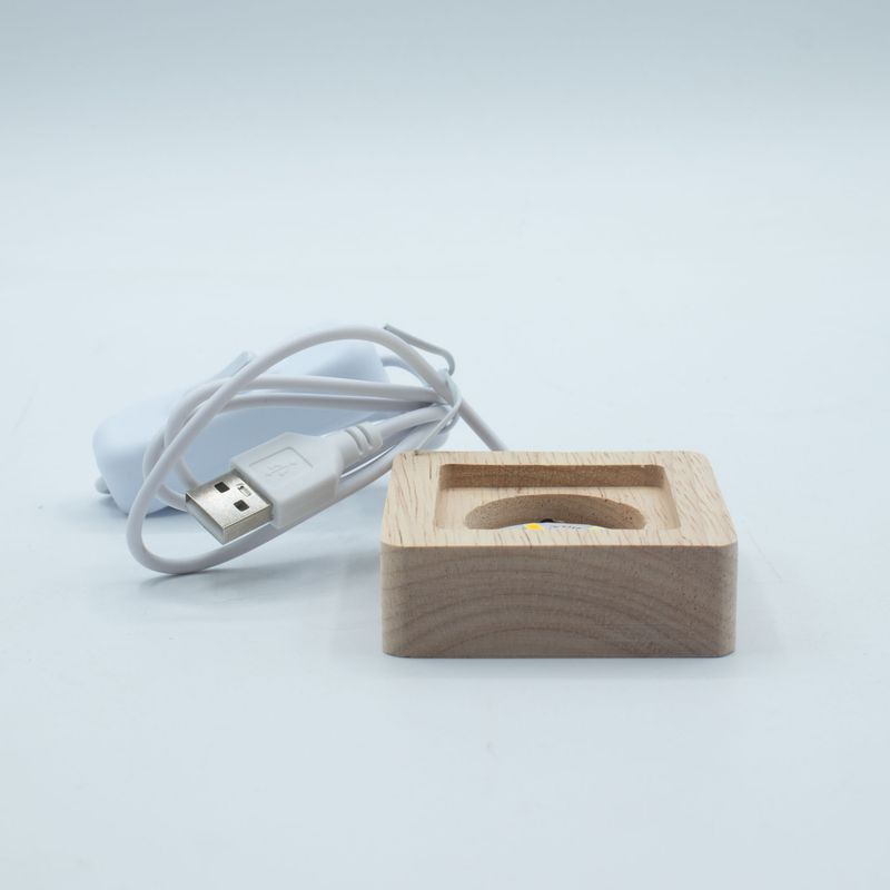 Socles LED Carrés en Bois 6 cm – USB – Blanc Froid/Chaud/Blanc Naturel